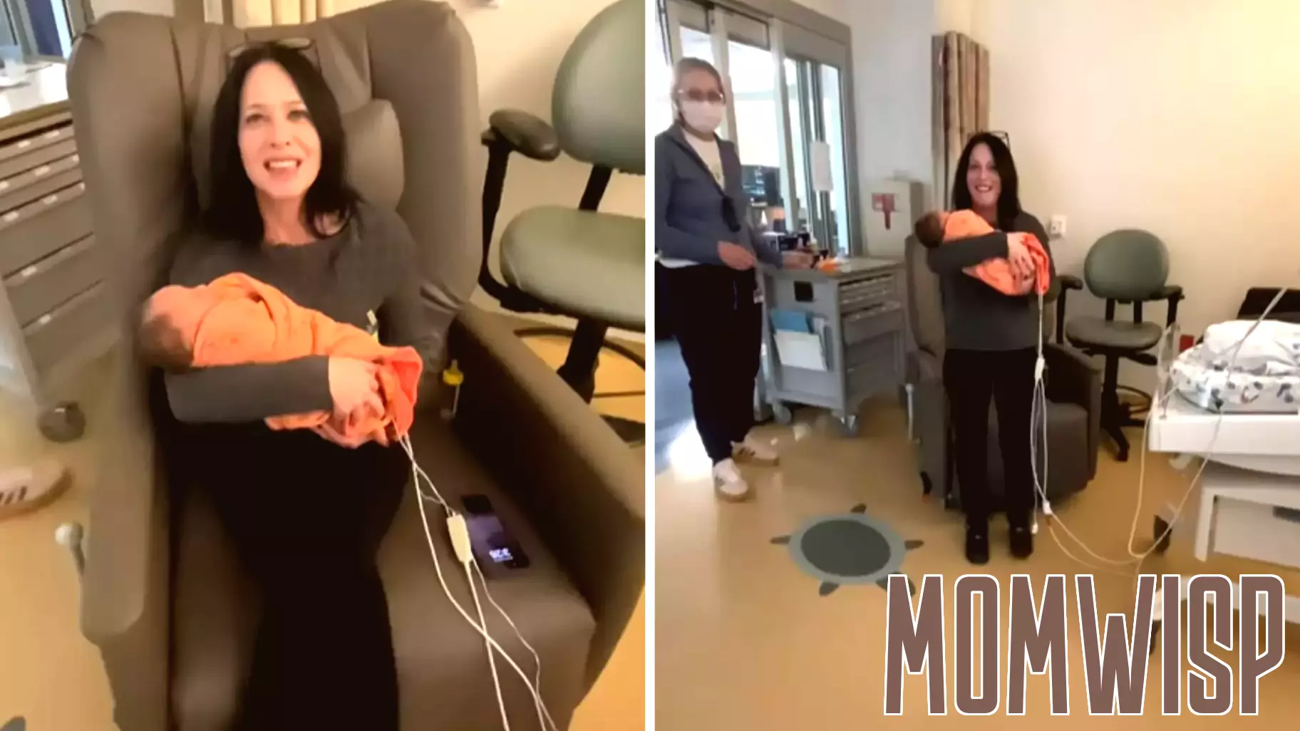 Grandmother Surprised by Newborn Grandson's Arrival