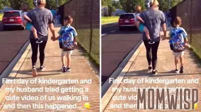 Emotional First Day of School: A Mother's Heartfelt Capture